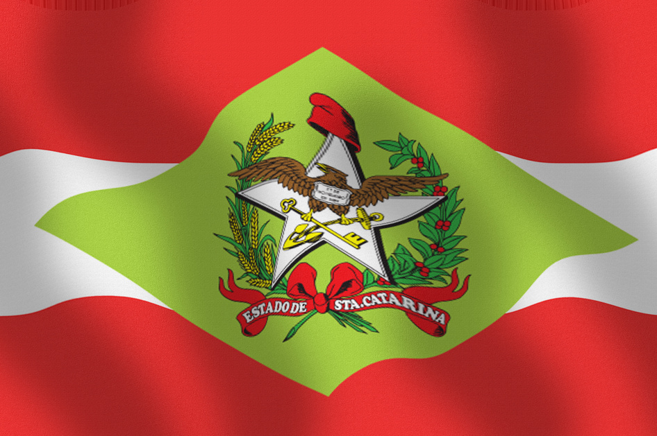 Waving State Flag of Santa Catarina Brazil Series